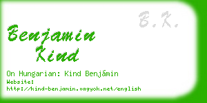 benjamin kind business card
